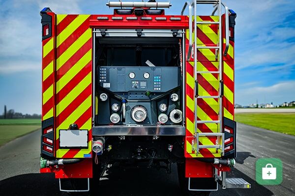 Feuerwehr-Warnmarkierung rot reflektierend fluor gelb reflektierend