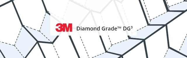 Diamond Grade™ DG³ Reflexfolie von 3M Illustration der 3m Diamond Grade Materialstruktur, das für hohe Sichtbarkeit und Langlebigkeit in verschiedenen Anwendungen sorgt.