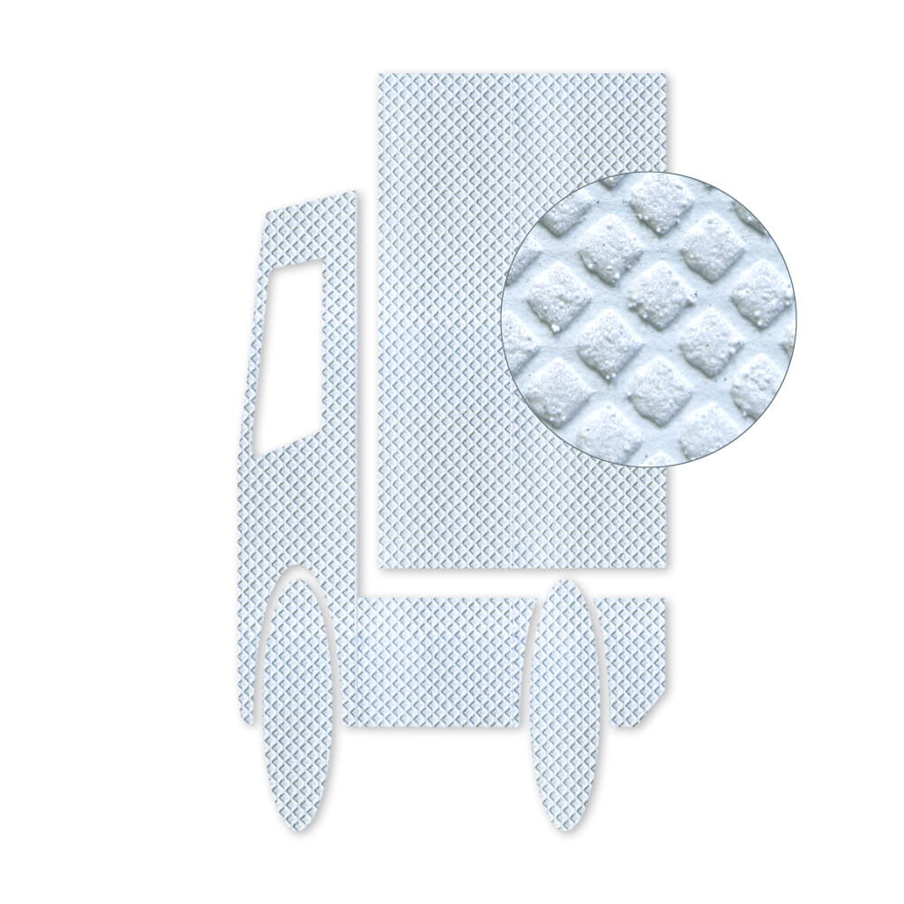 Lkw-Piktogramm aus 3M Stamark mit vergrößerter Detailansicht der Oberflächenstruktur