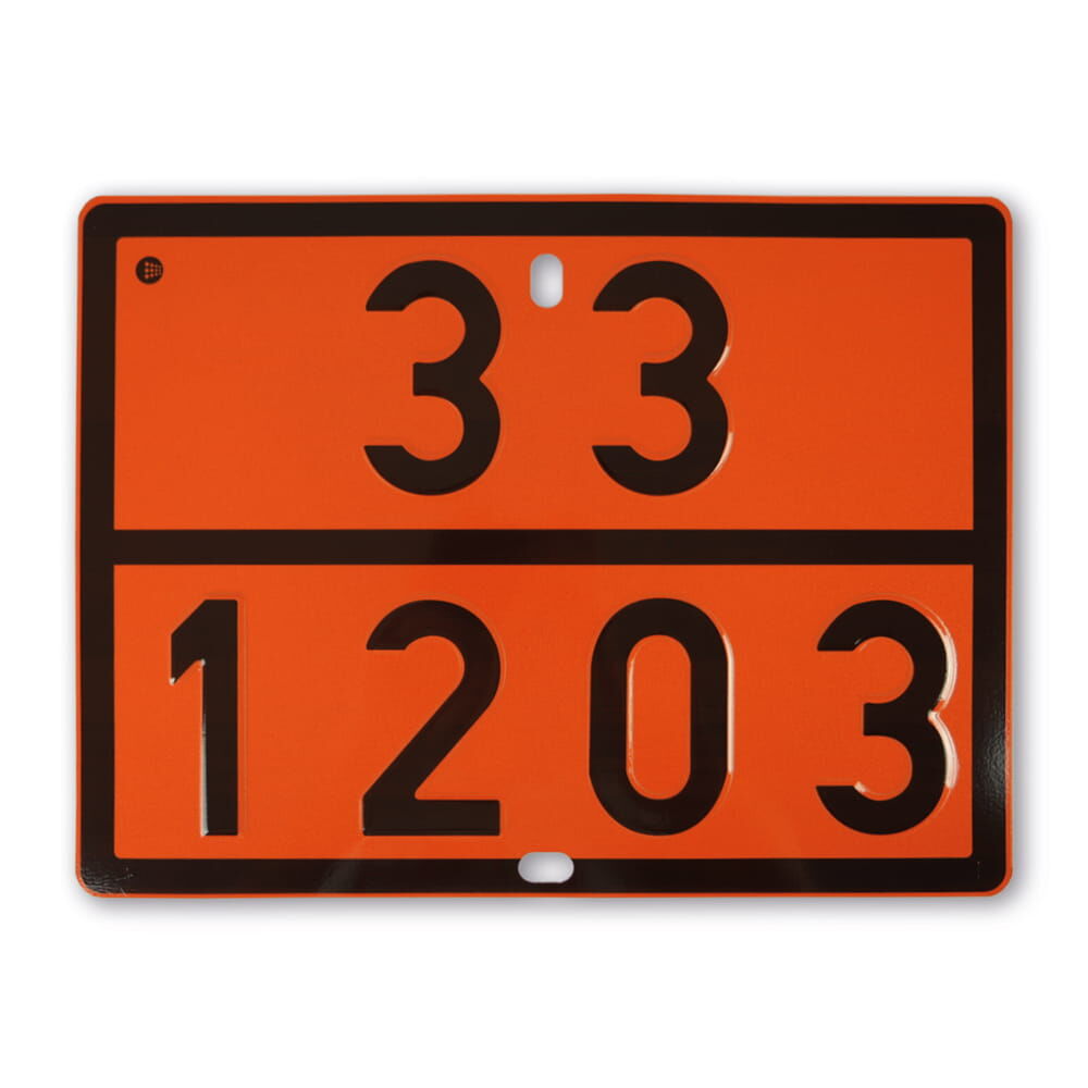 ADR Gefahrgutwarntafel 33 1203 Stahlblech starr