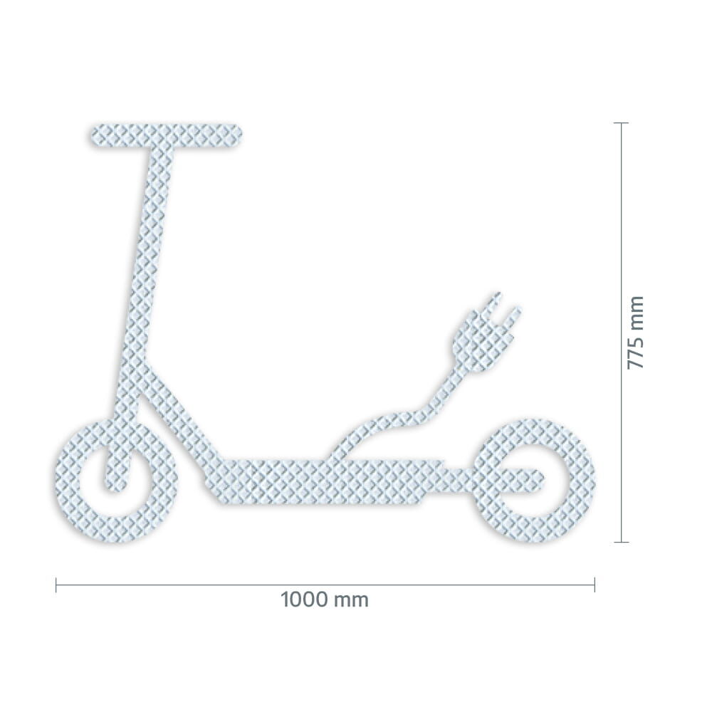 Maßgrafik des Piktogramms, Breite 1000 mm, Höhe 775 mm, Verkehrsklasse P7 in weiß