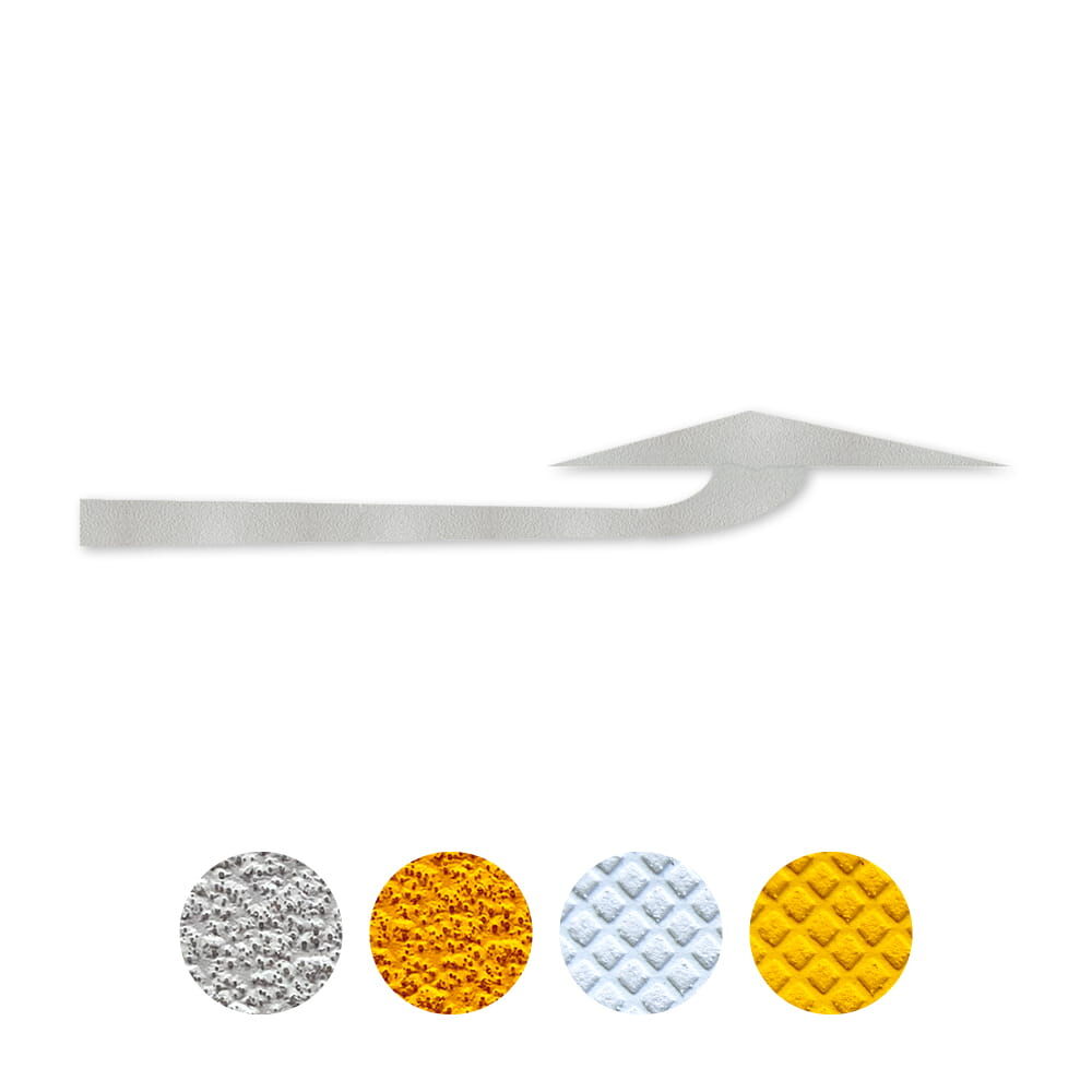 Selbstklebender Pfeil "Abbiegen links", erhältlich in weiß und gelb, Verkehrsklasse P6 oder P7