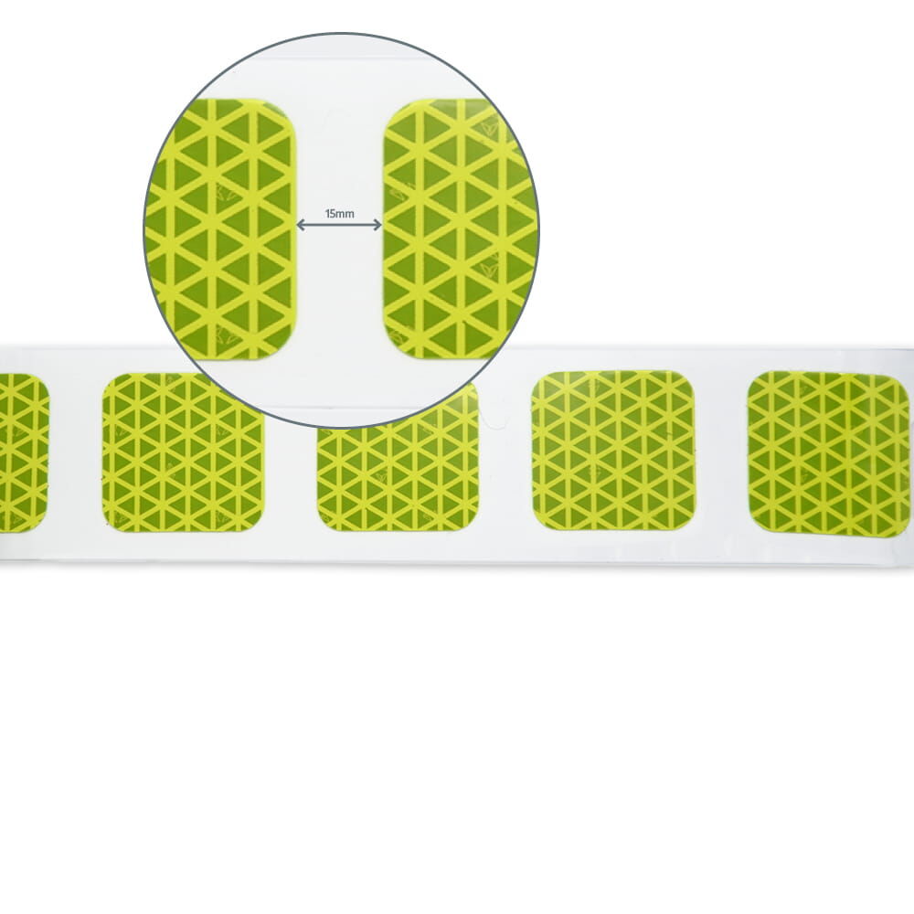 Detailansicht der Segmente, Abstand 15mm