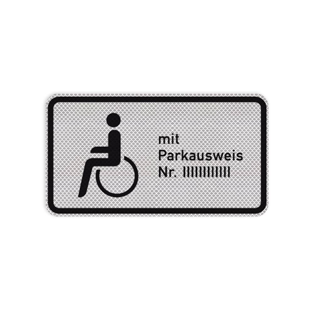VZ 1044-11 Nur Schwerbehinderte mit Parkausweis Nr. … VZ 1044-11 Nur Schwerbehinderte mit Parkausweis Nr. …