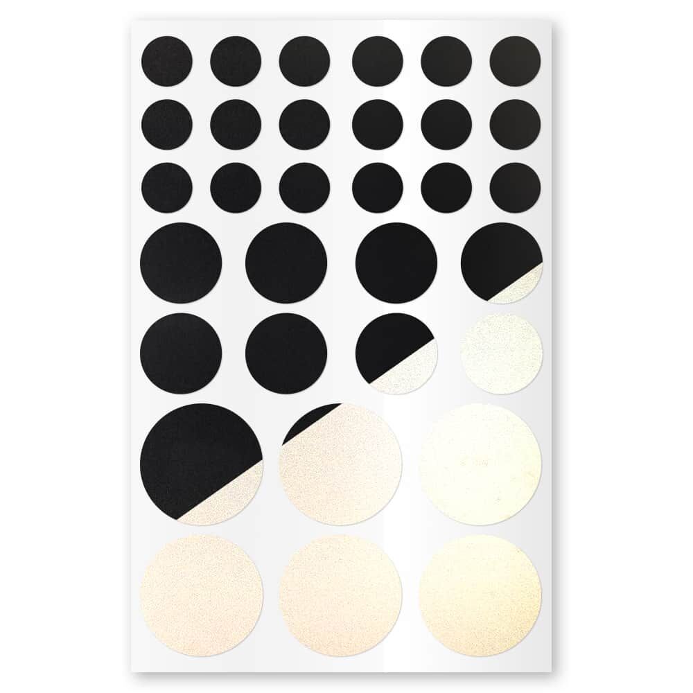 Reflexsticker Light Punkte in Schwarz auf Stickerbogen