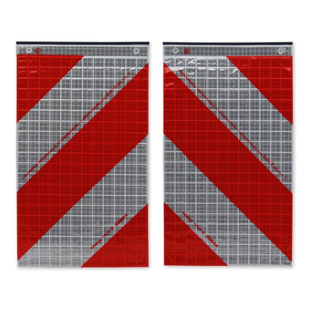 Warnmarkierungs-Set mit Aluminiumhalterung, rechts- und linksweisend