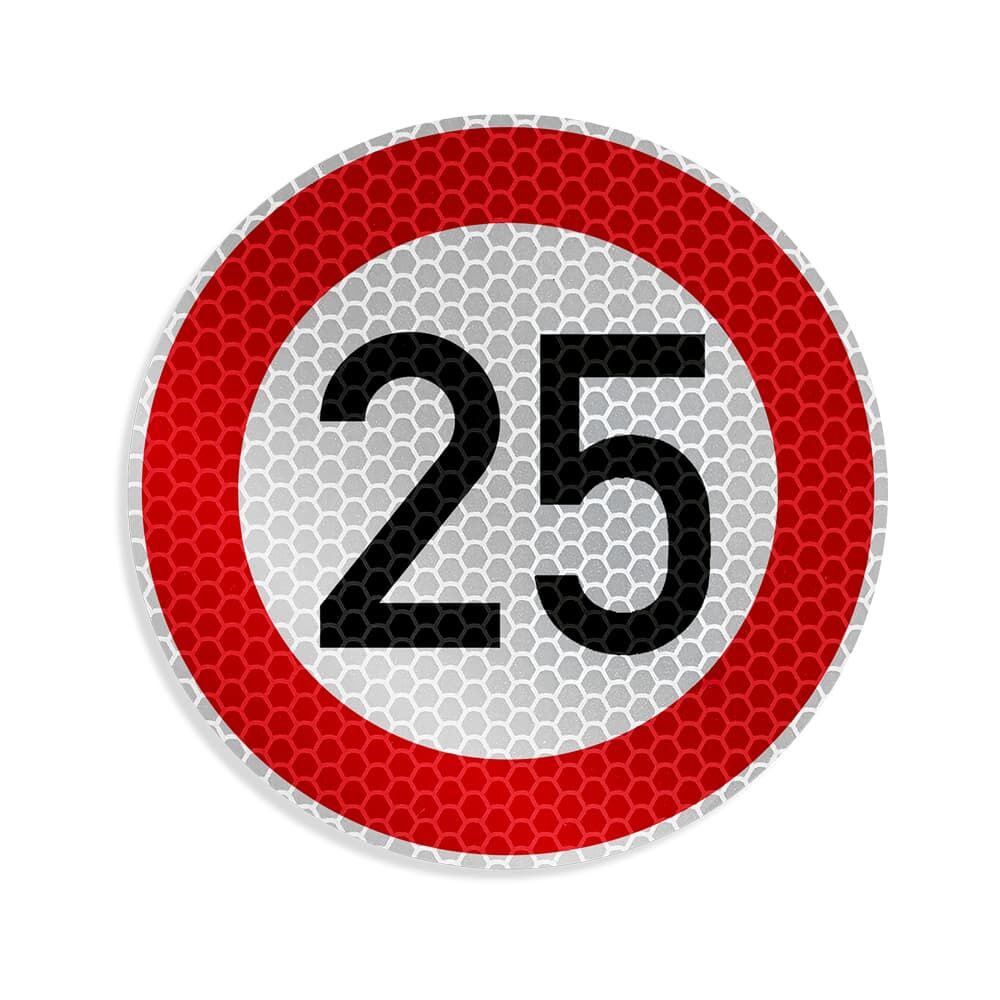 Runder Aufkleber Tempo 25 km/h, reflektierende RA2/C Folie