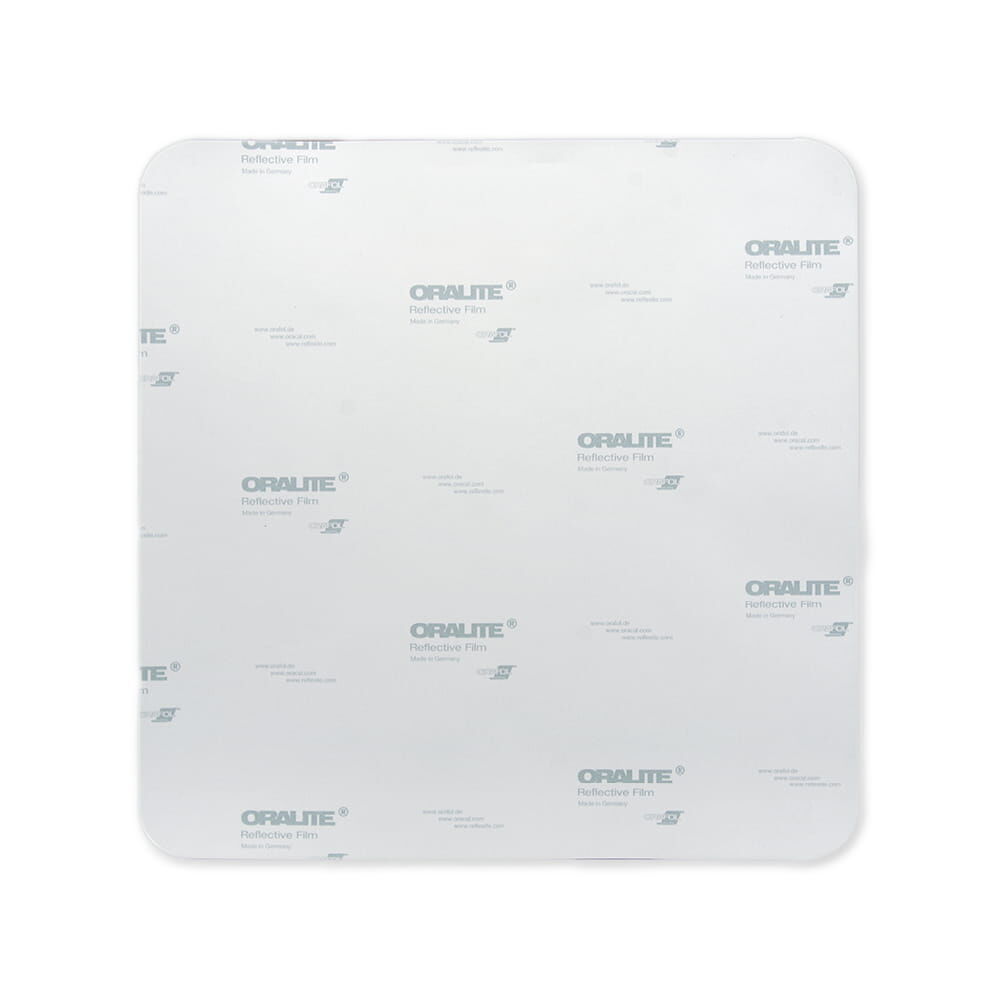 Rückseite mit ORALITE®-Logo, selbstklebend, reflektierende Folie