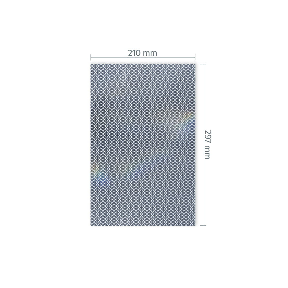 A4-Zuschnitt Orafol 6910 mit Maßangabe 210 × 297 mm