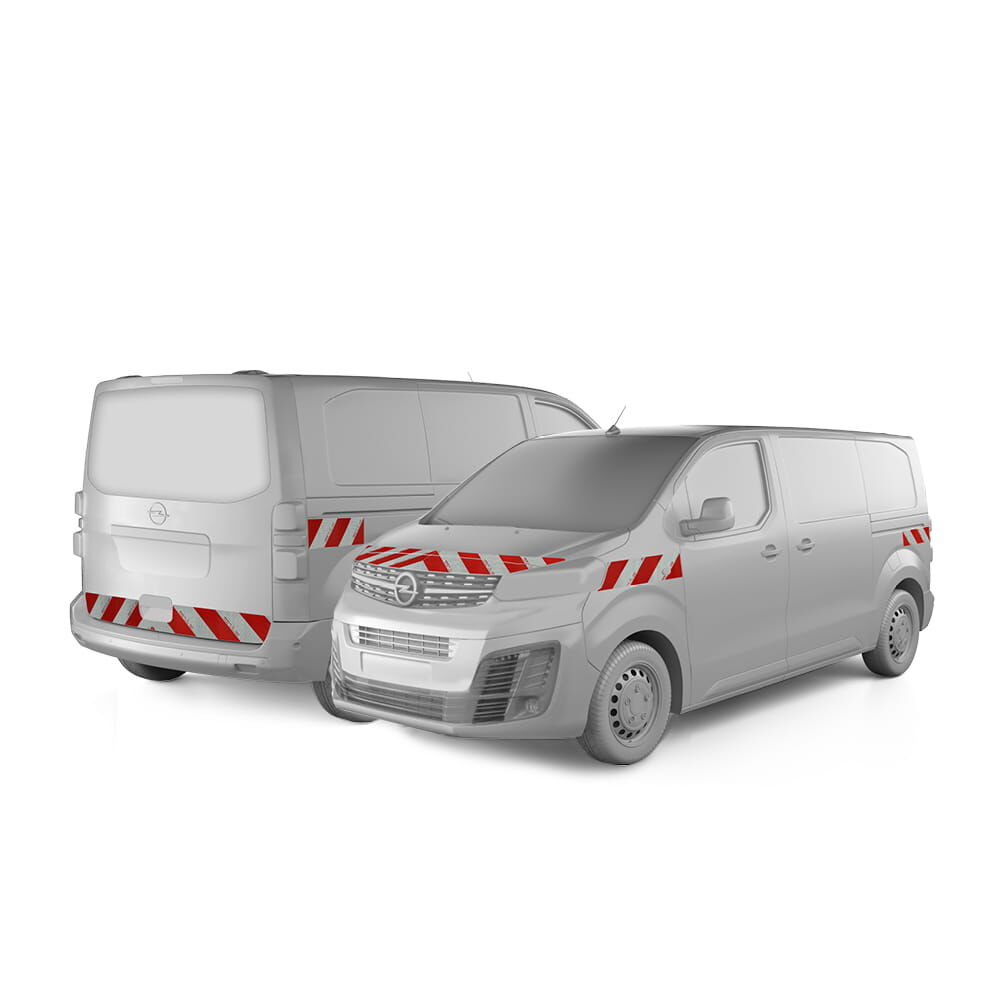 Opel Vivaro C Warnmarkierung 2019 - 2023 Heckklappe Komplettsatz