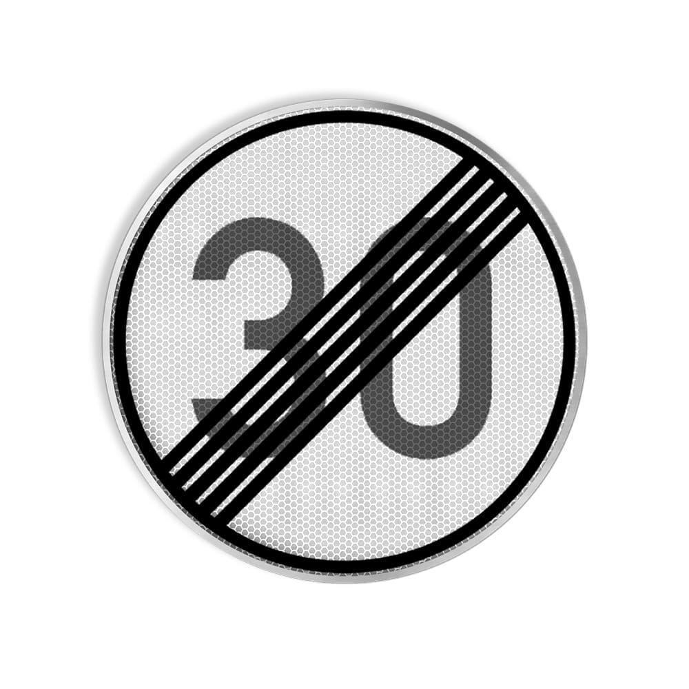 VZ 278-30 Ende der zulässigen Höchstgeschwindigkeit 30 km/h VZ 278-30 Ende der zulässigen Höchstgeschwindigkeit 30 km/h