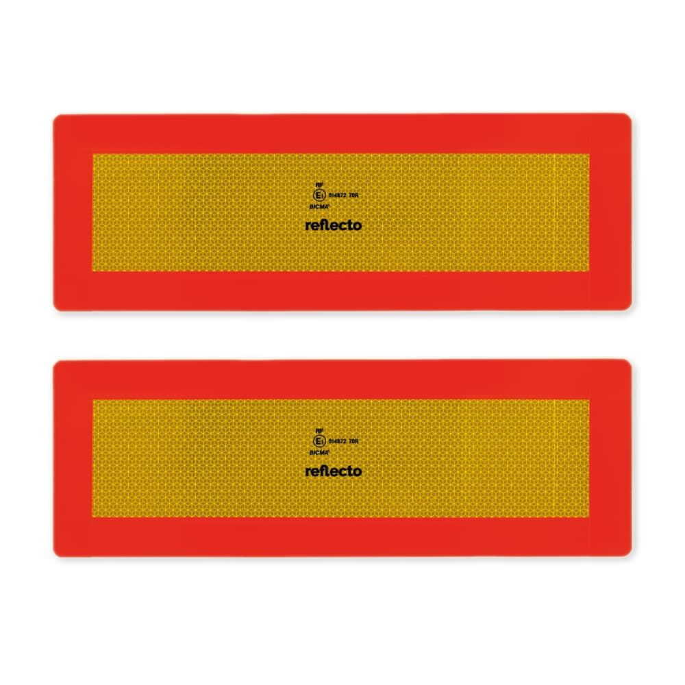 Set aus zwei reflecto Halbmarkierungen, rot-gelb, Vorderseite