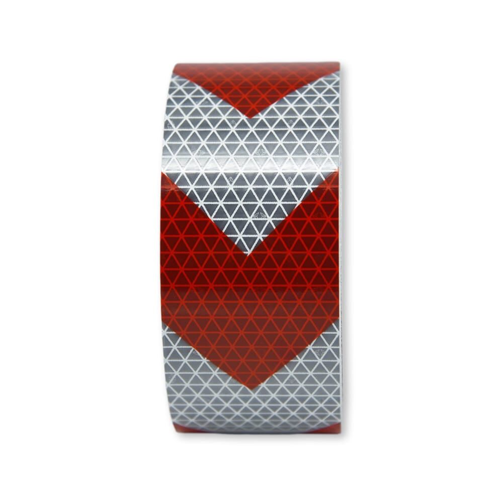 Rolle ORALITE 5931M Chevron-Warnmarkierung 50 mm, rot/weiß, Vorderansicht