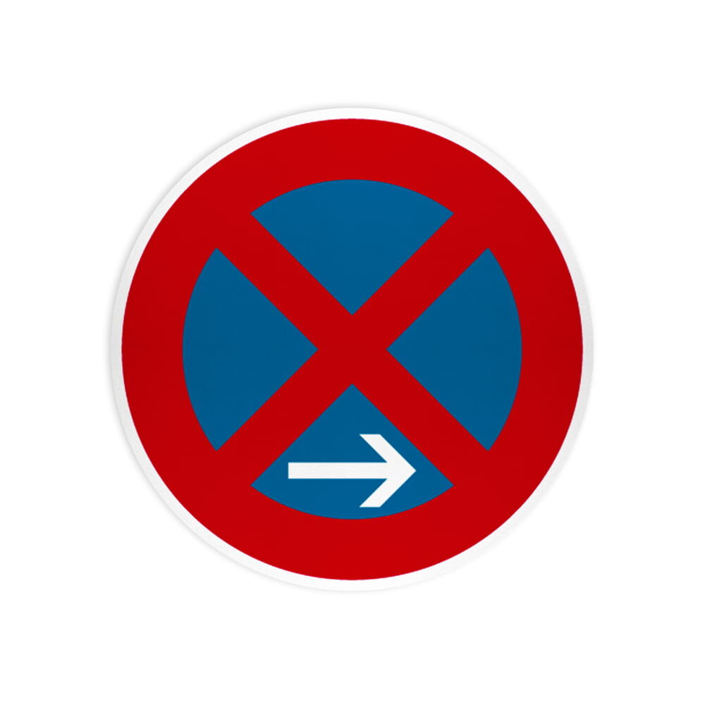 VZ 283-20 Absolutes Haltverbot, Ende, Aufstellung rechts VZ 283-20 Absolutes Haltverbot, Ende, Aufstellung rechts