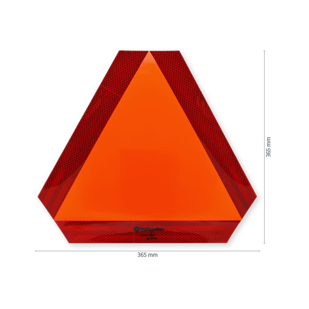 Warntafel ECE 69 bei Dunkelheit mit hoher Reflektion sichtbar