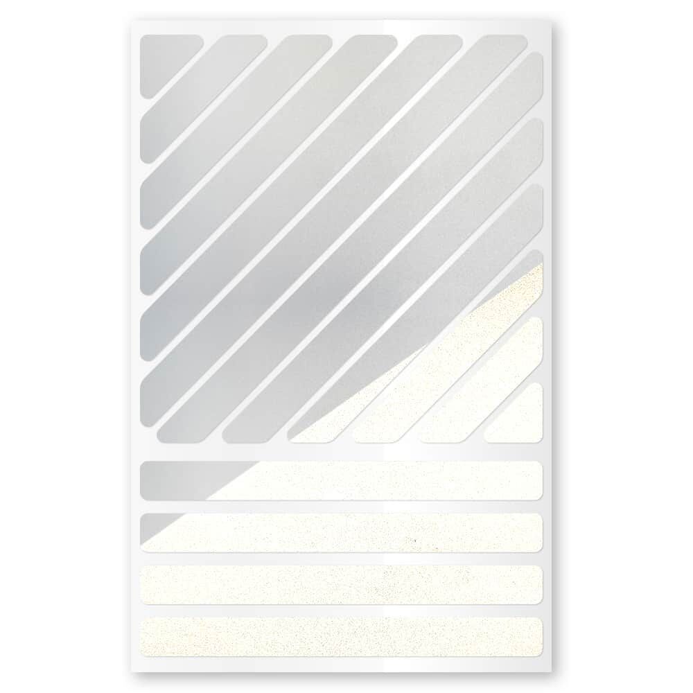 Reflexsticker Light Streifen schmal in Weiß auf Stickerbogen