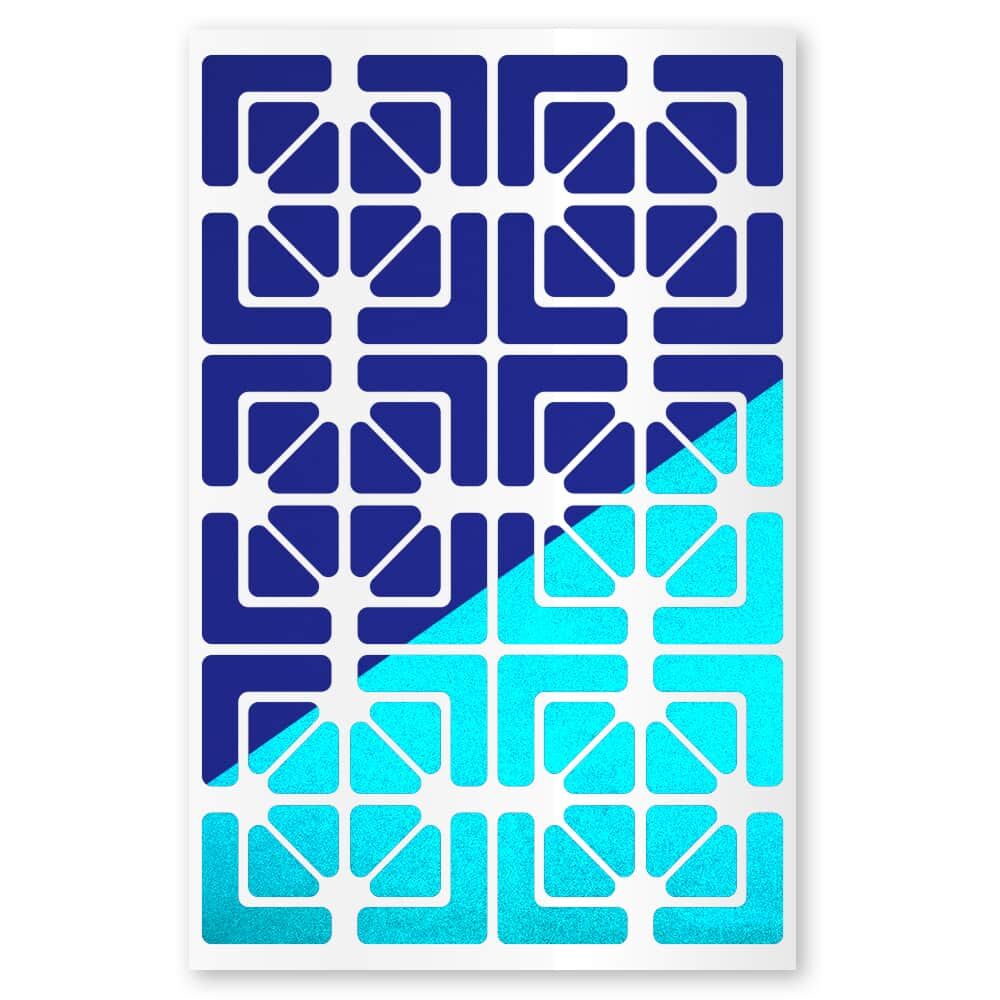 Reflexsticker Light Winkel in Blau auf Stickerbogen