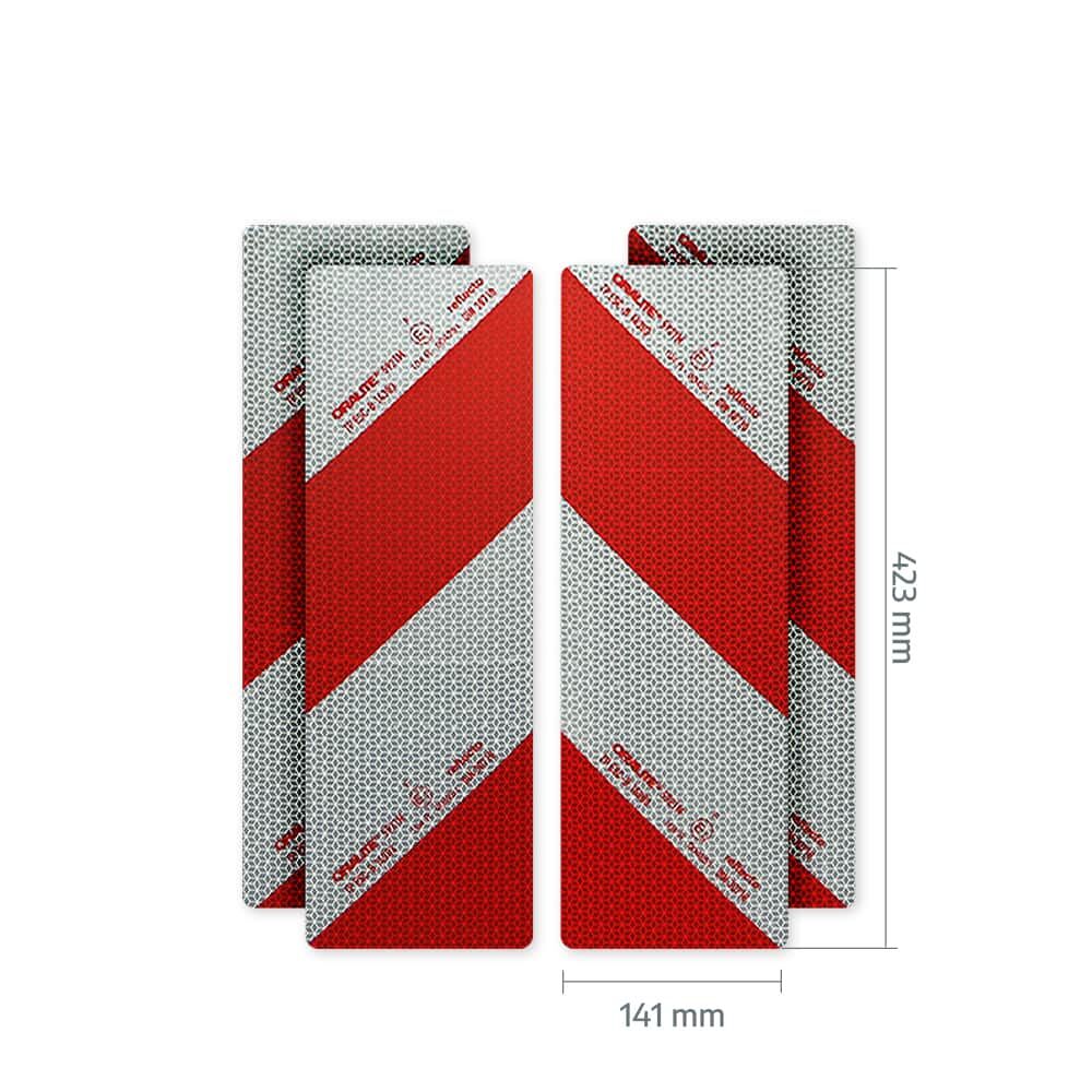 Reflecto 5921M Zuschnitte mit Maßangaben: je 423 × 141 mm.