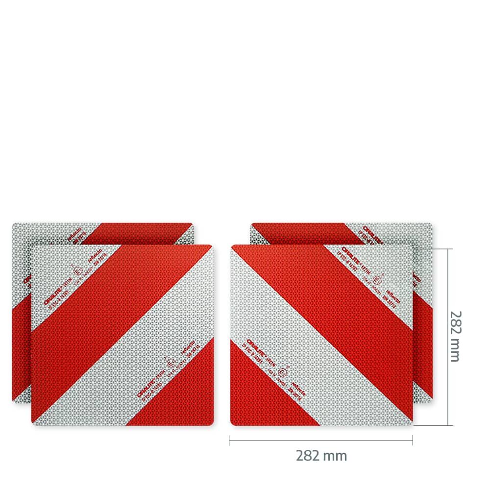 Reflecto 5921M Zuschnitte mit Maßangaben: je 282 × 282 mm.