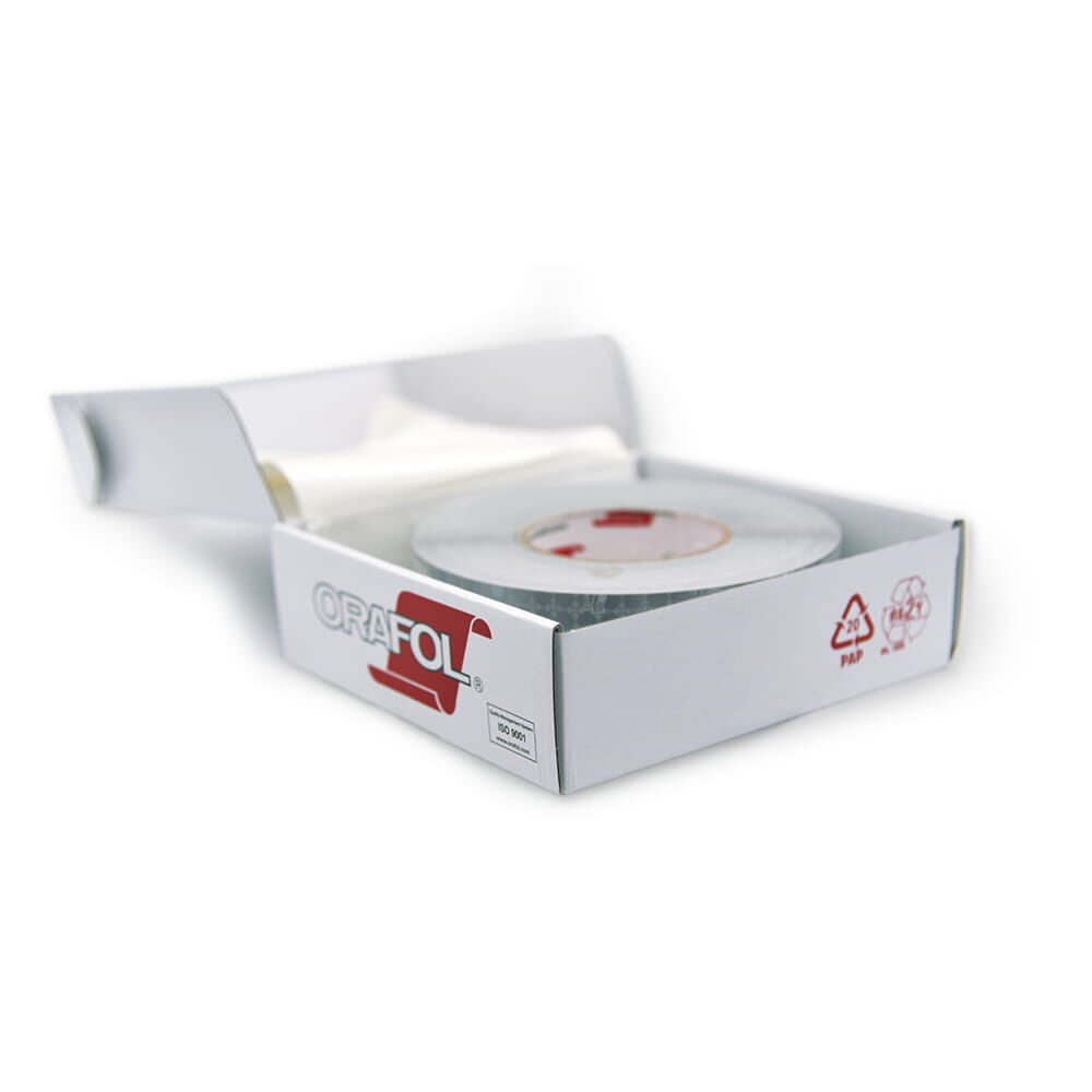Geöffnete ORAFOL-Box mit eingelegter Rolle FD 1403