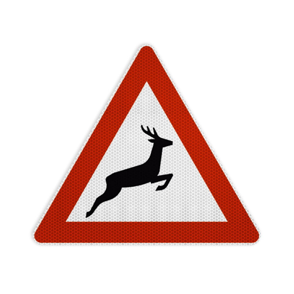 VZ 142-20 Wildwechsel, Aufstellung links RA 2 SL 630 mm 2 mm Alu