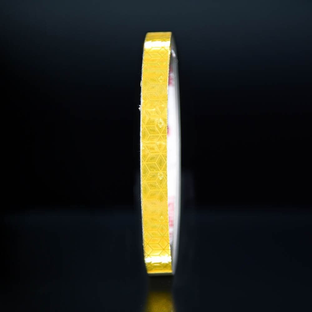 5 mm Rolle Orafol ORALITE Reflexband VC 170 gelb, reflektierend vor dunklem Hintergrund