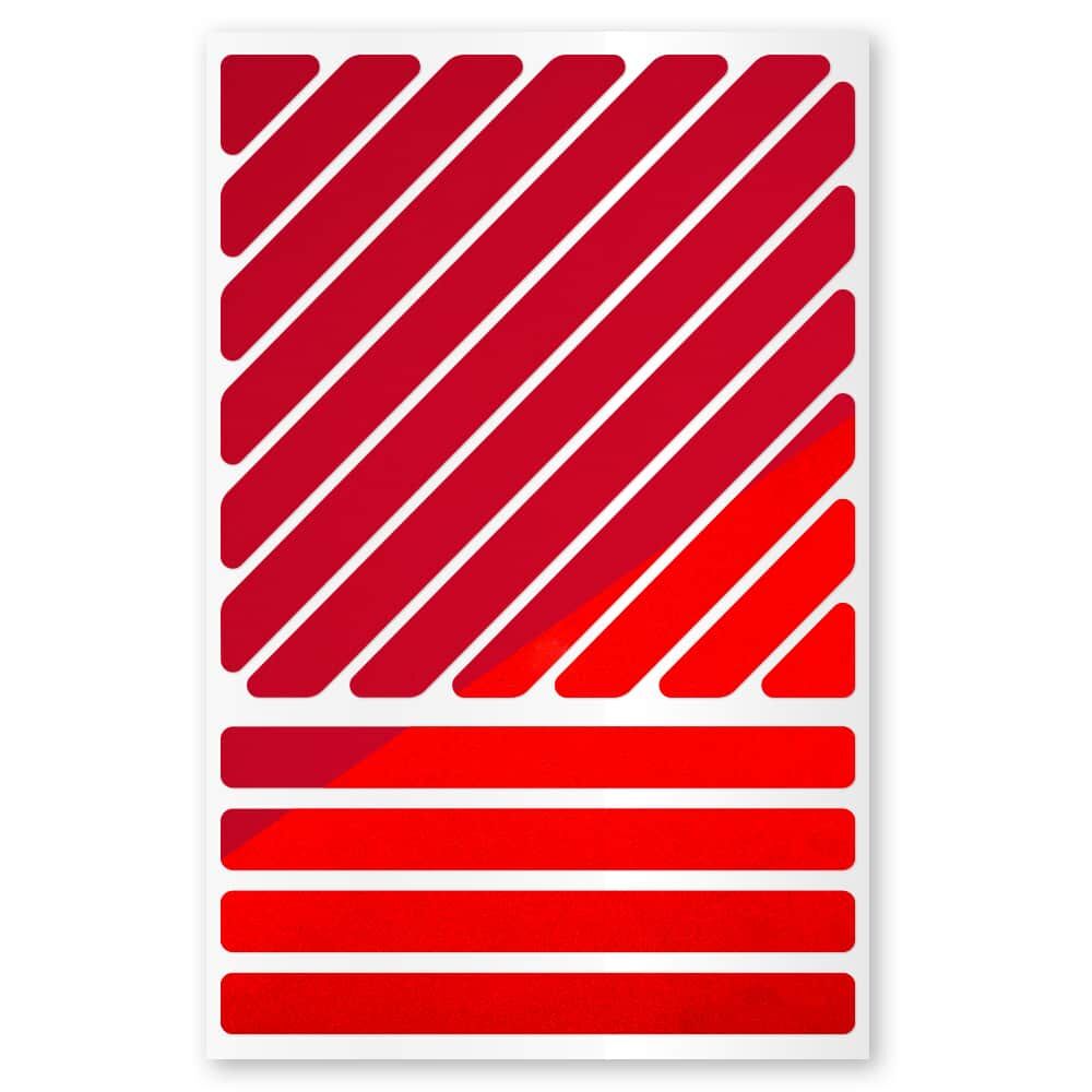 Reflexsticker Light Streifen schmal in Rot auf Stickerbogen