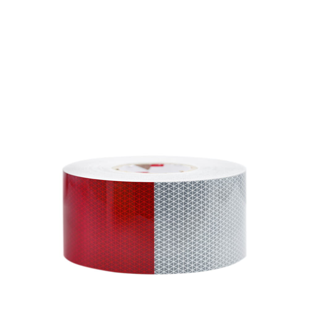 Rolle 100 mm Orafol ORALITE 5931M Schrankenfolie RA2 rot/weiß, Vorderansicht