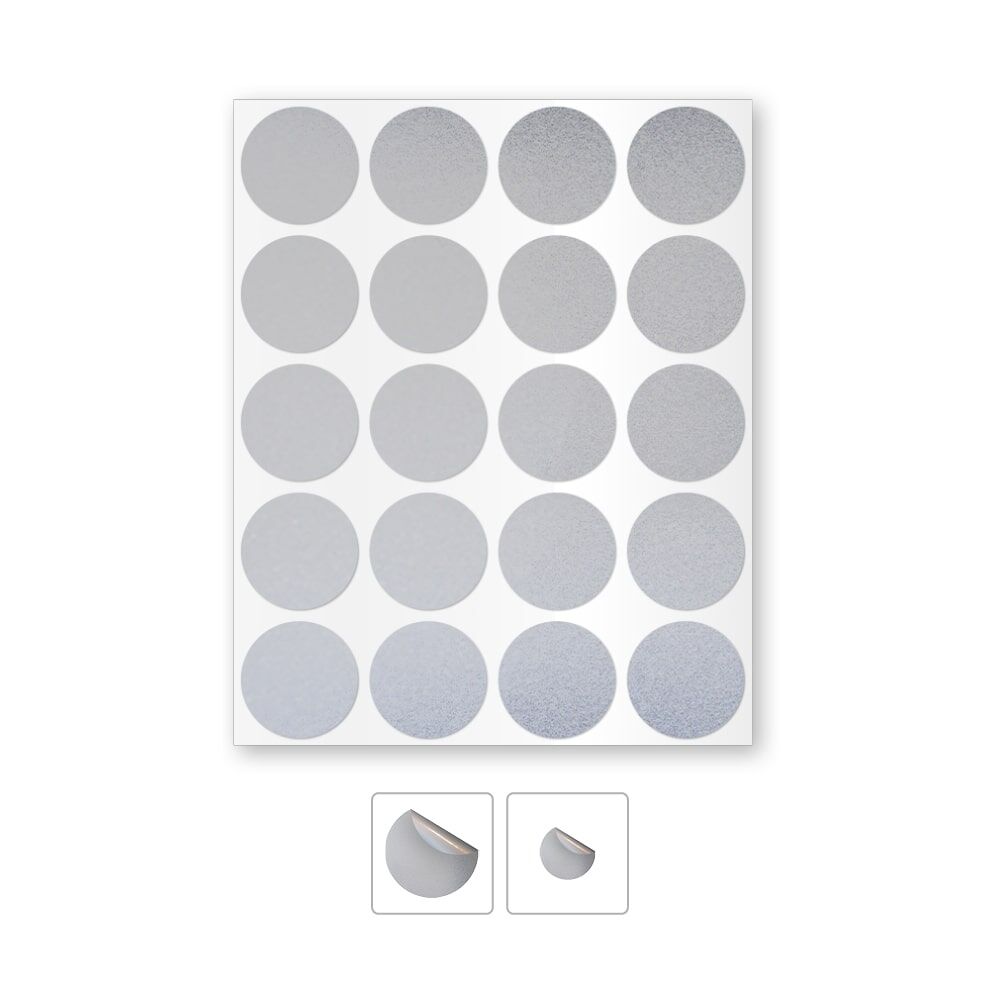 Geocaching Reflektoren Silber Ø 10 und 20 mm auf Stickerbogen