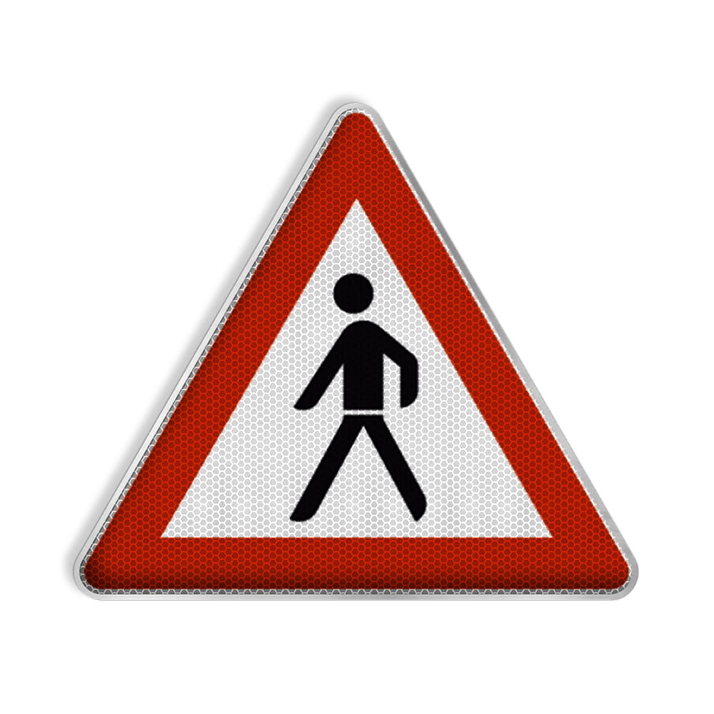 VZ 133-10 Fußgänger, Aufstellung rechts