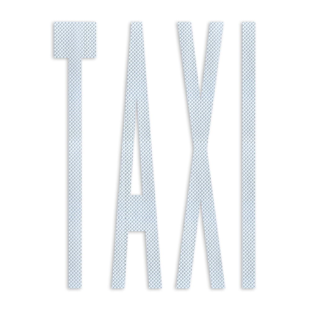 Selbstklebendes Fahrbahn-Piktogramm "TAXI" in weiß, Verkehrsklasse P7