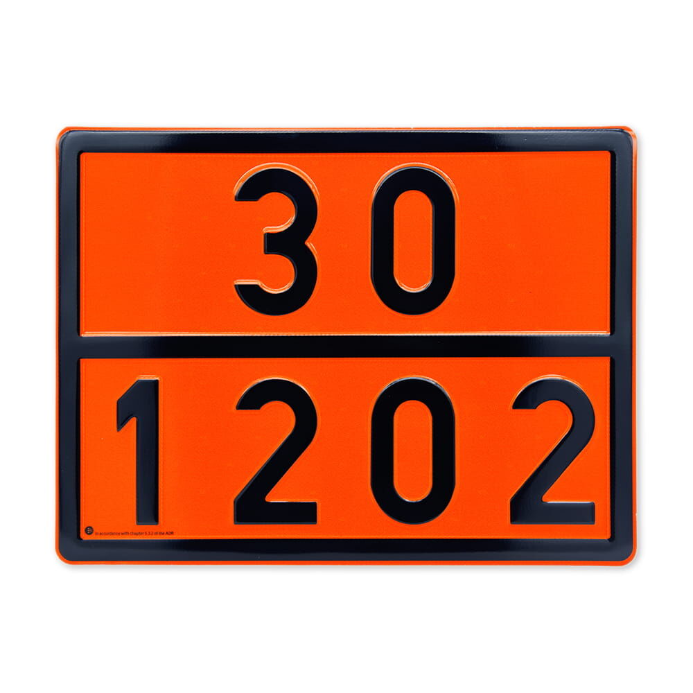 ADR Gefahrgutwarntafel 30 1202 Stahlblech starr
