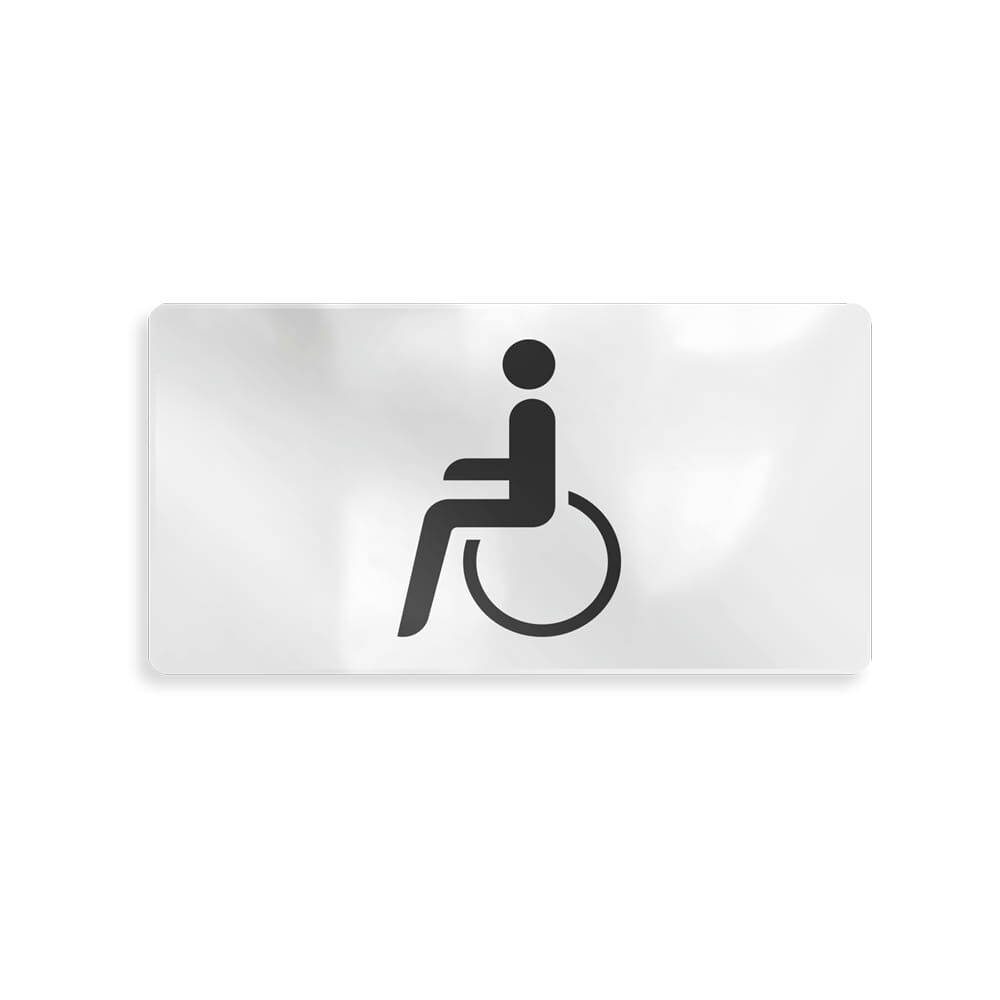 Ablösbares Folien-Overlay mit Rollstuhl-Symbol zur temporären Beschilderung