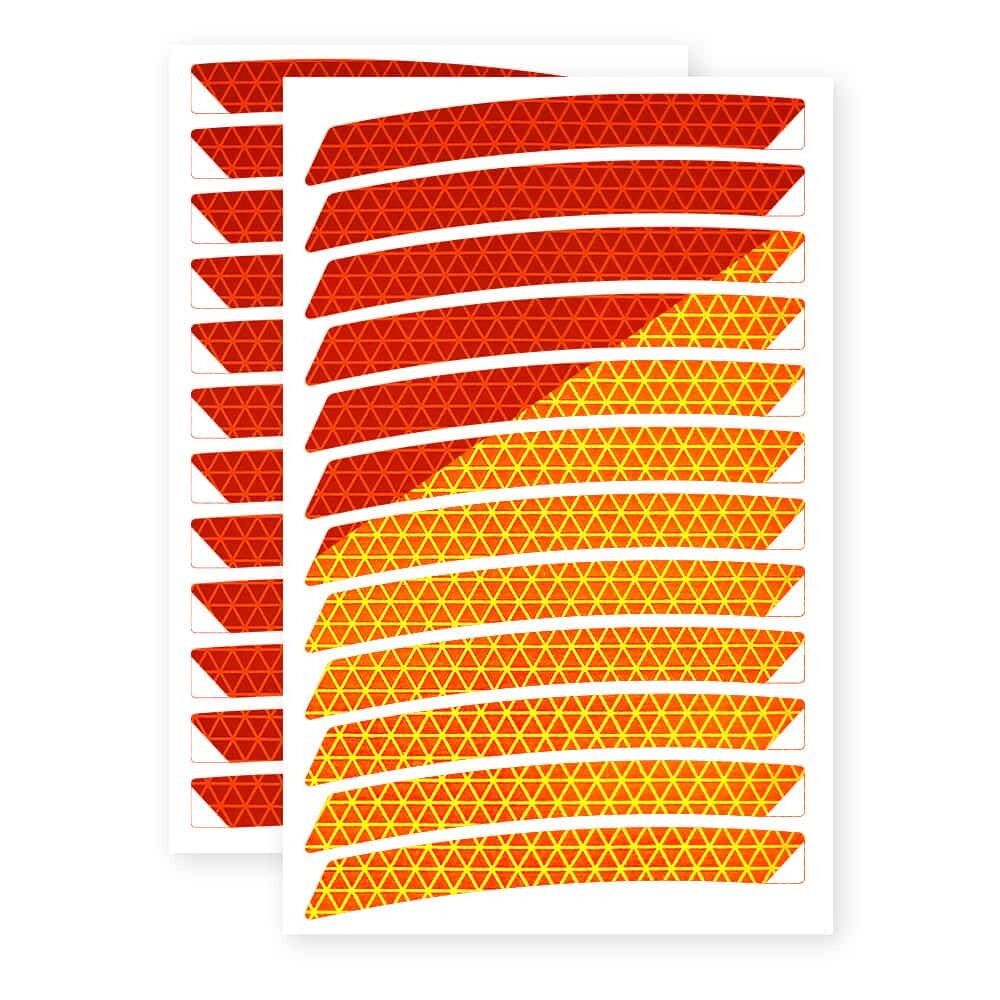 Felgensticker Neon 27–29 Zoll in Fluor-Orange auf Stickerbogen