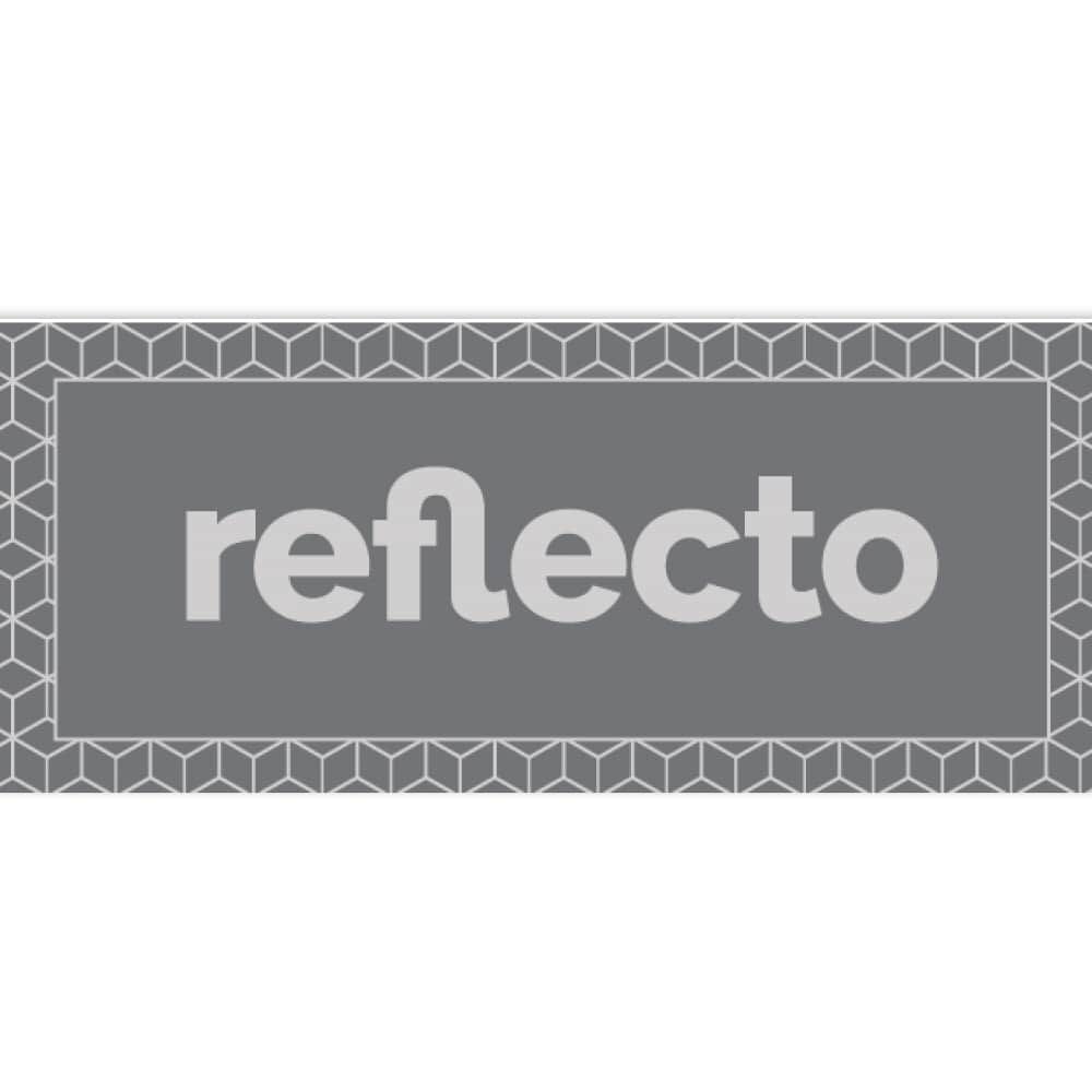 Musterstreifen VC104+RG: weiß mit aufgedrucktem „reflecto“-Logo
