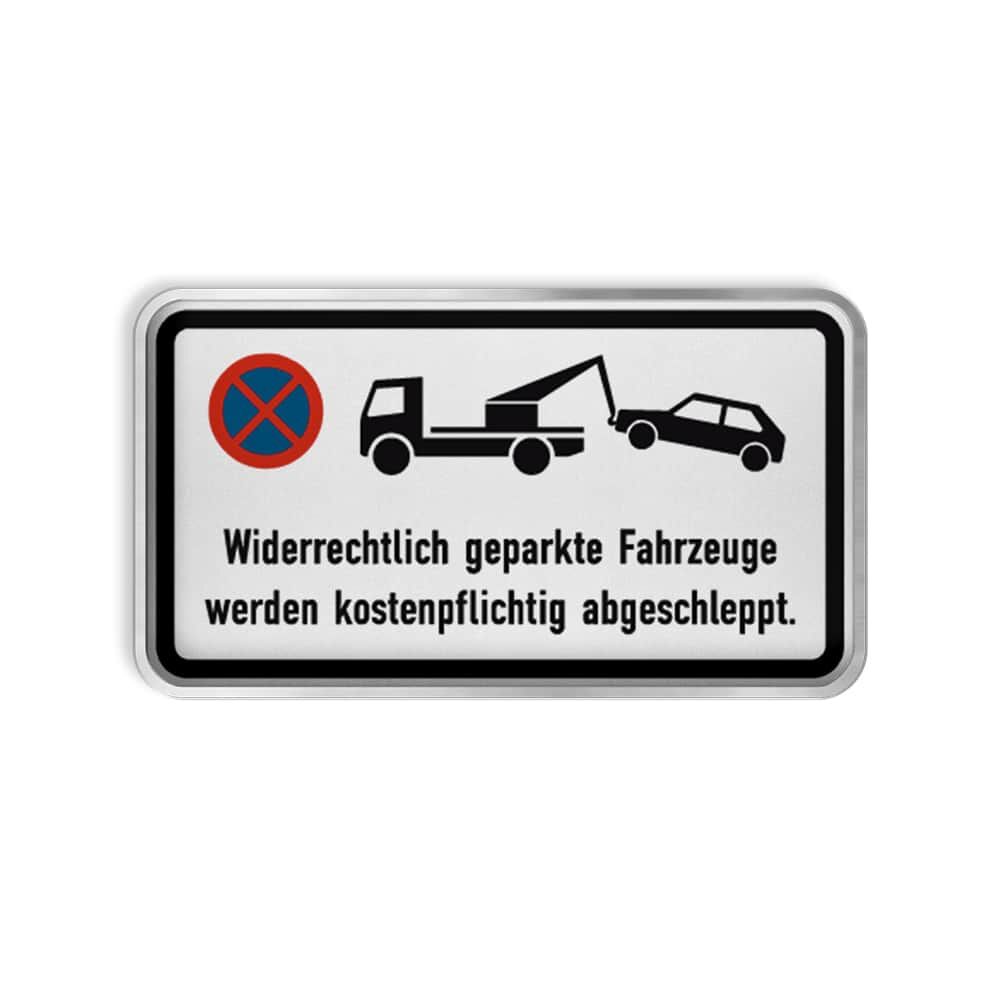 VZ 2428 Widerrechtlich geparkte Fahrzeuge werden kostenpflic