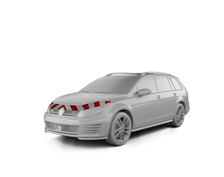 VW Golf VII 5G Variant mit Frontwarnmarkierung, Baujahr 2017