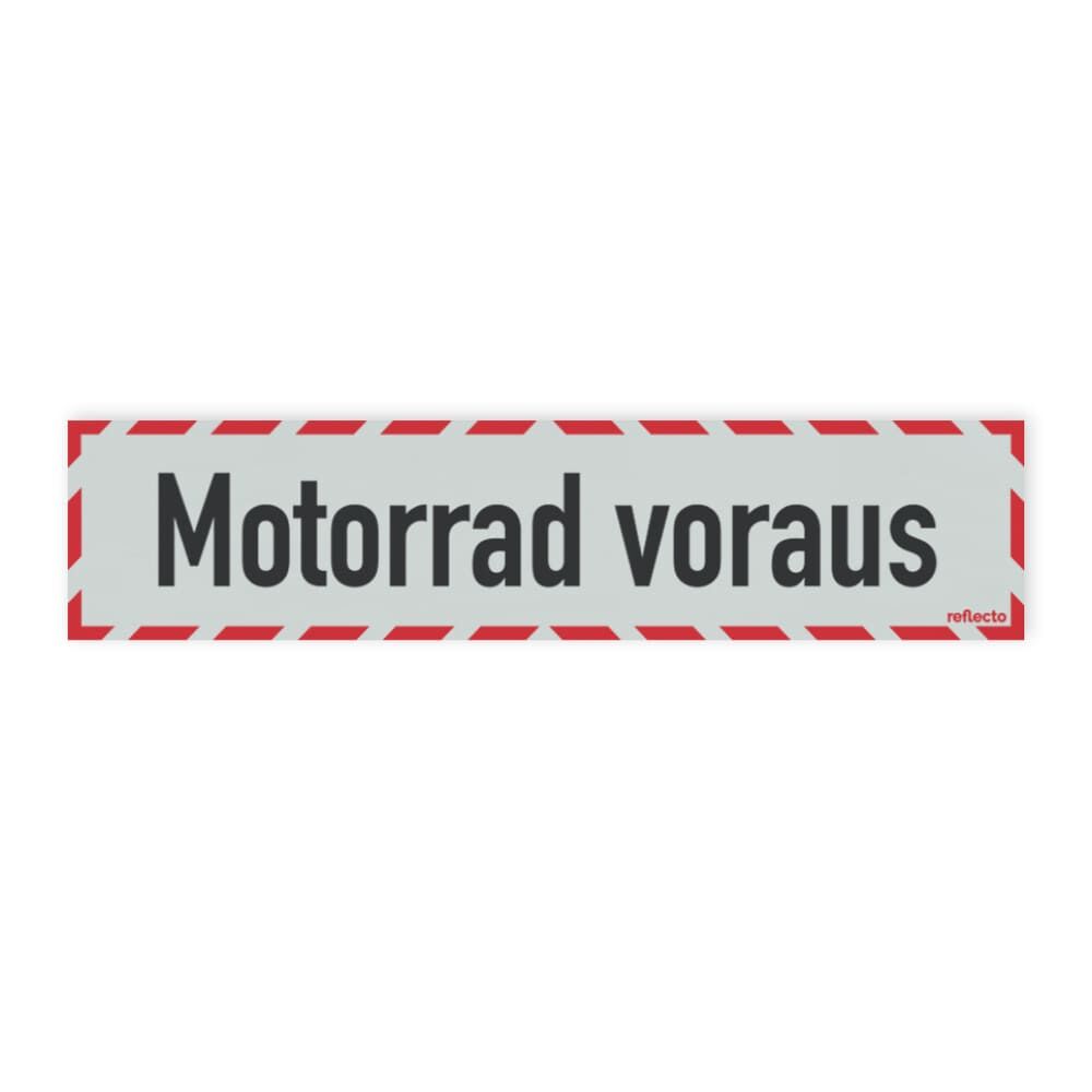 Reflecto Hinweisschild „Motorrad voraus“, mit weiß-rotem Rahmen