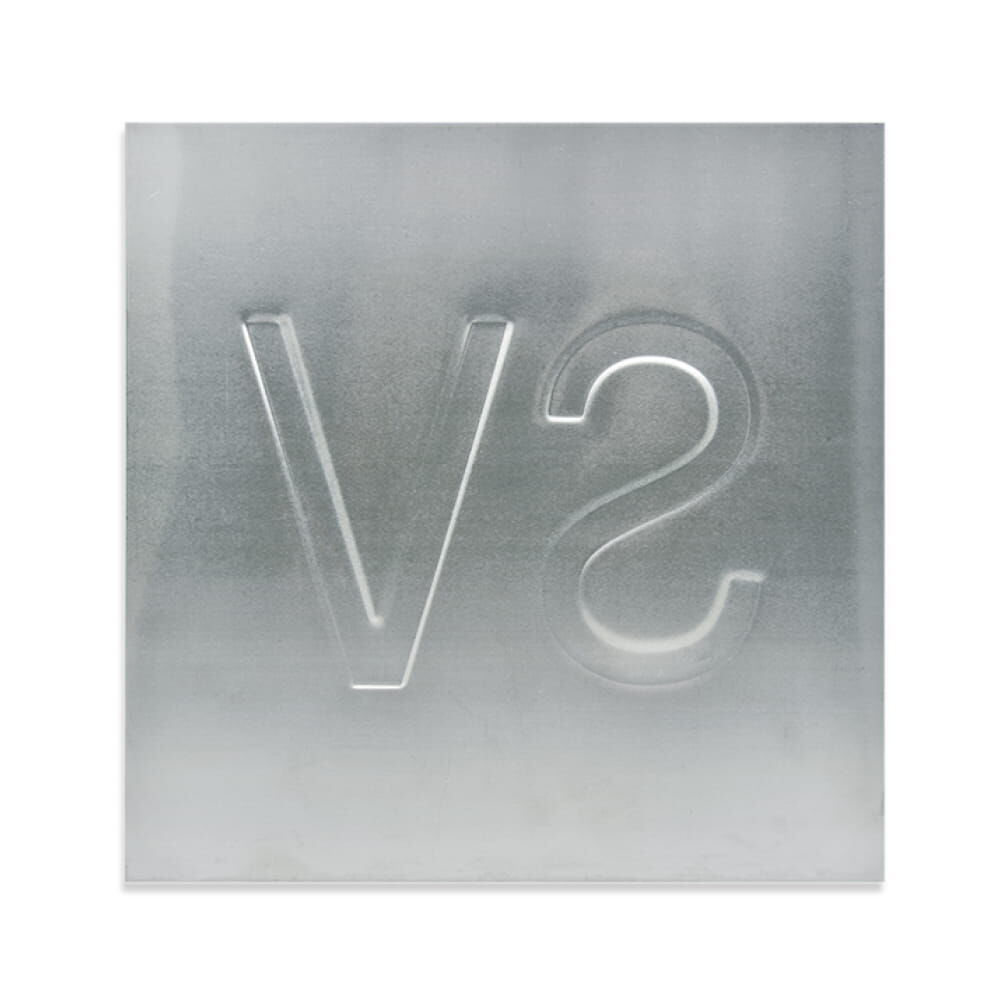 SV-Schild 250 mm Rückseite Stahlblech, spiegelverkehrte Prägung
