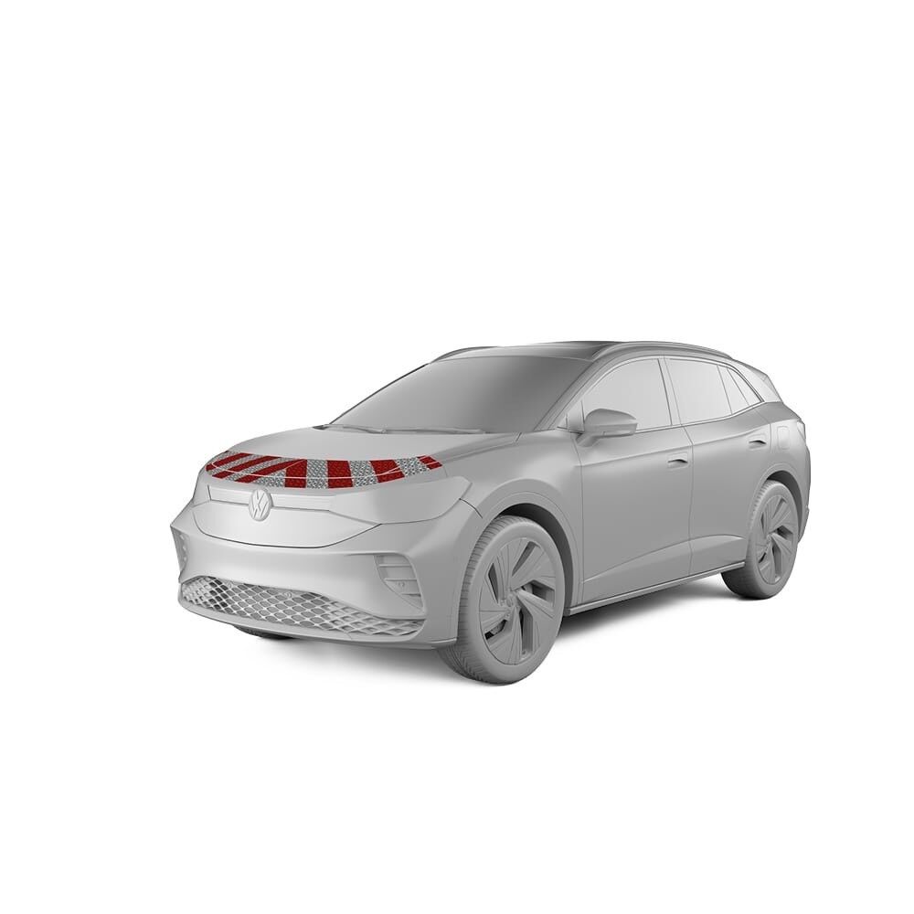 VW ID.4 mit Frontwarnmarkierung, Baujahr 2020
