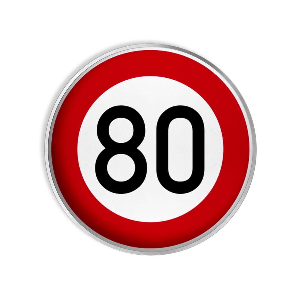 VZ 274-80 Zulässige Höchstgeschwindigkeit 80 km/h VZ 274-80 Zulässige Höchstgeschwindigkeit 80 km/h