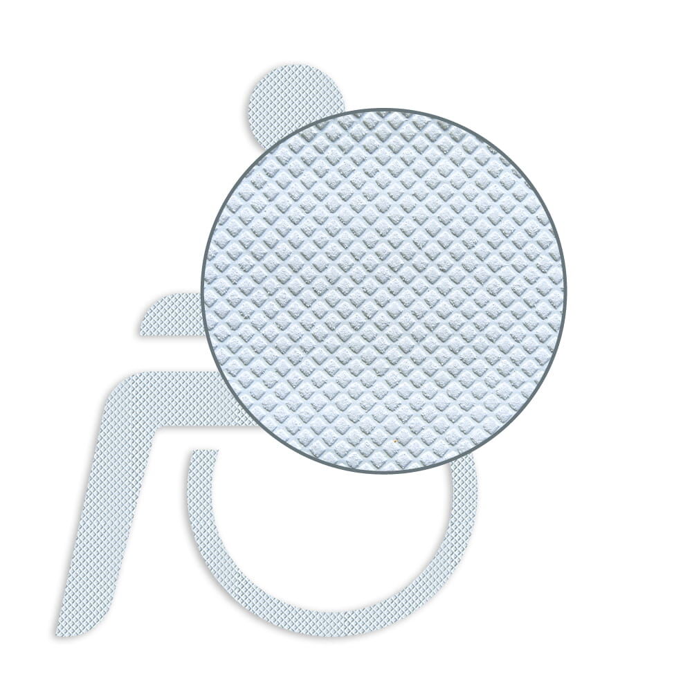 Rollstuhlfahrer Symbol selbstklebend weiß 1000 x 735 mm P7/Typ2 - 3M