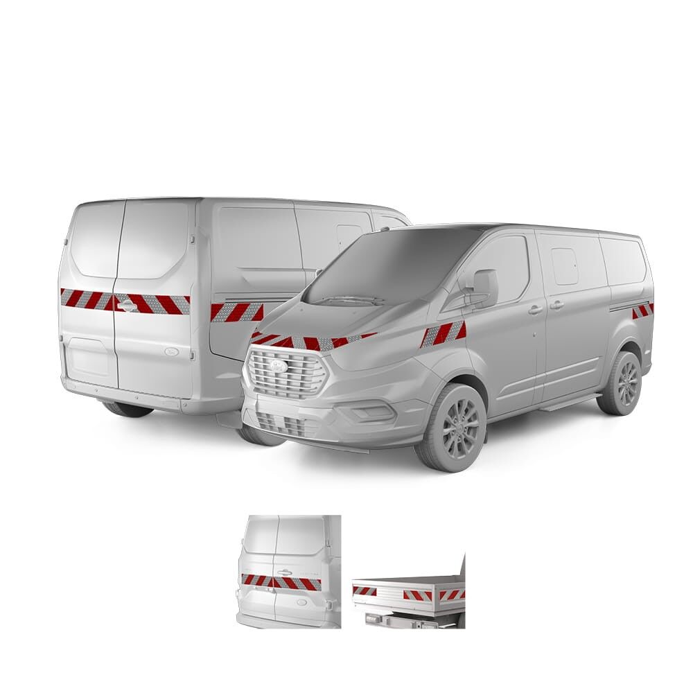 Ford Transit Custom ab 2018 mit Variantenvorschau zwischen Hecktür und Pritschenmodell