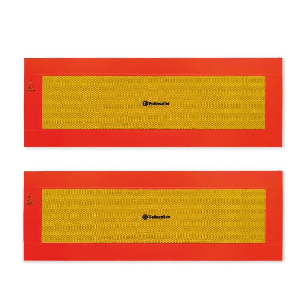 Reflexallen Heckwarntafel Halbmarkierungen für Anhänger auf Aluminium