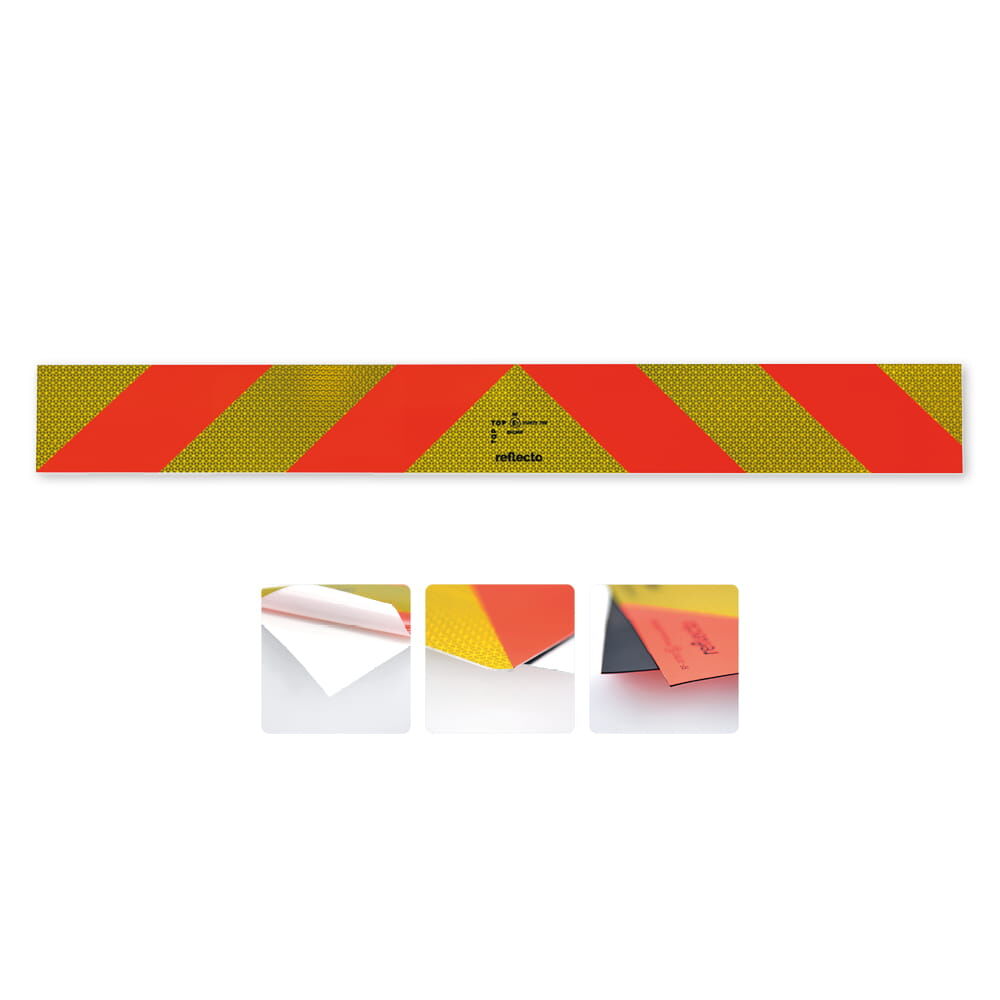 Reflecto Heckwarntafel Vollmarkierung reflektierend fluoreszierend