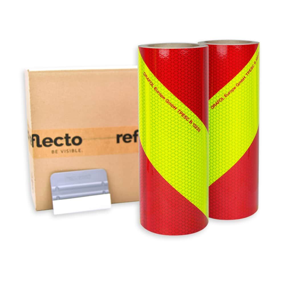Anwendungspaket: zwei 282 mm Rollen ORALITE VC612 Warnfolie plus Rakel