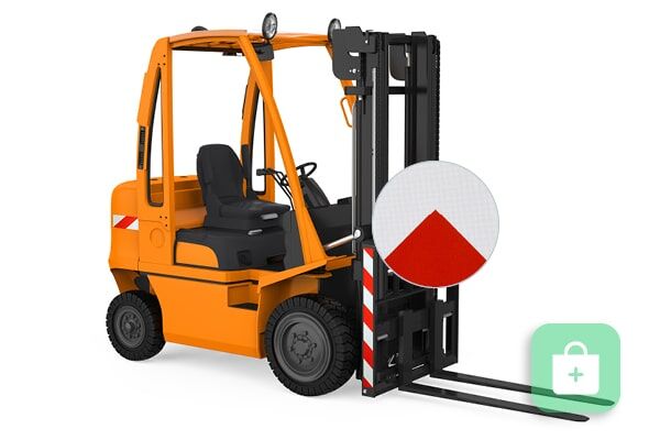 Industriewarnmarkierung an Gabelstapler RA1