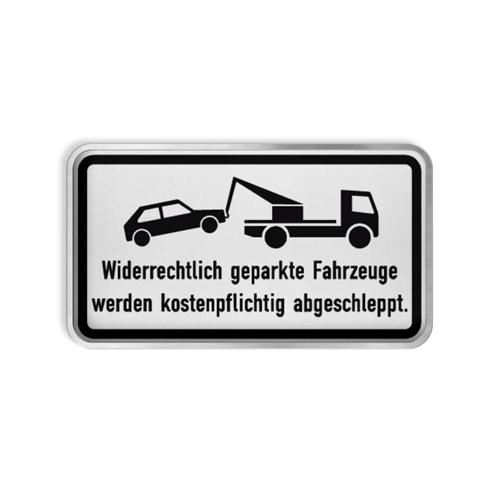 VZ 2429 Widerrechtlich geparkte Fahrzeuge werden kostenpflichtig abgeschleppt
