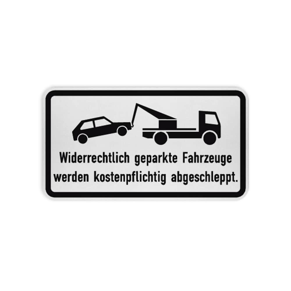 VZ 2429 Widerrechtlich geparkte Fahrzeuge werden kostenpflichtig abgeschleppt VZ 2429 Widerrechtlich geparkte Fahrzeuge werden kostenpflichtig abgeschleppt