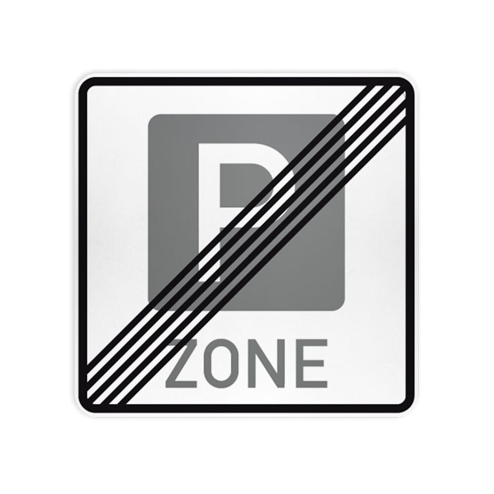 VZ 314.2 Ende einer Parkraumbewirtschaftungszone VZ 314.2 Ende einer Parkraumbewirtschaftungszone